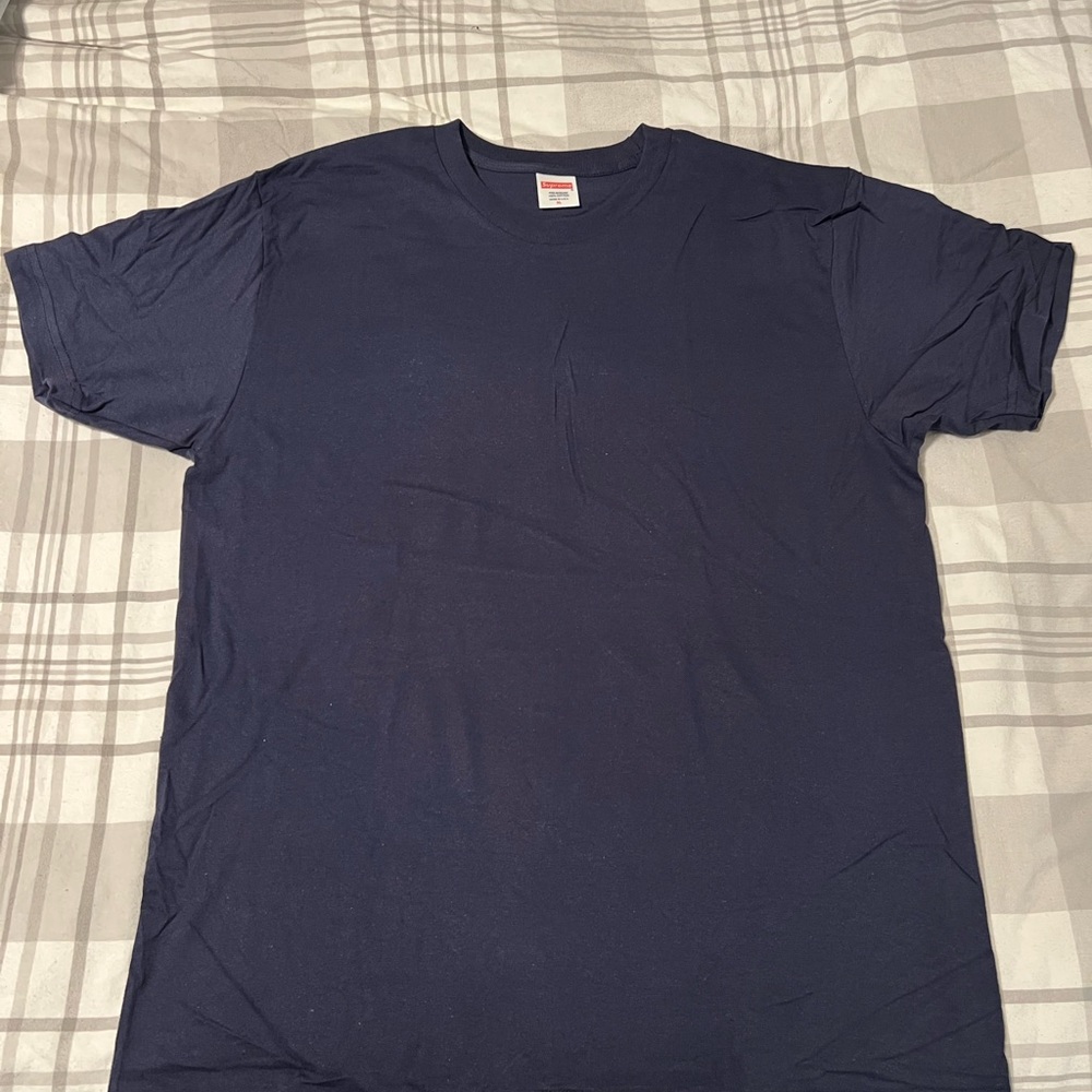 New Supreme Blank Navy Blue Short Sleeve Tee